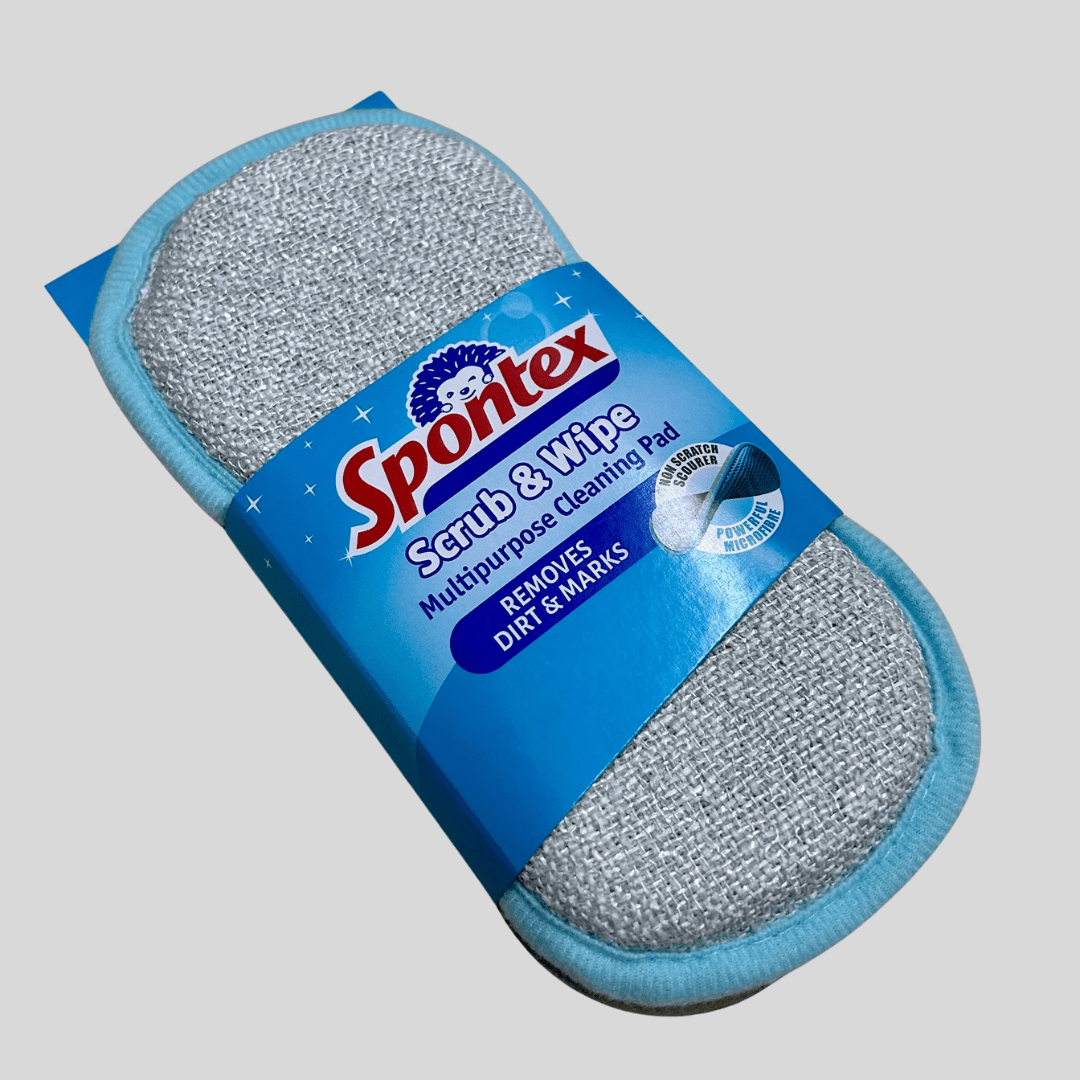 Spontex Scrub & Wipe Cleaning Pads | Dual - Action Cleaning for Home & Commercial Use - Cleaning Products UK