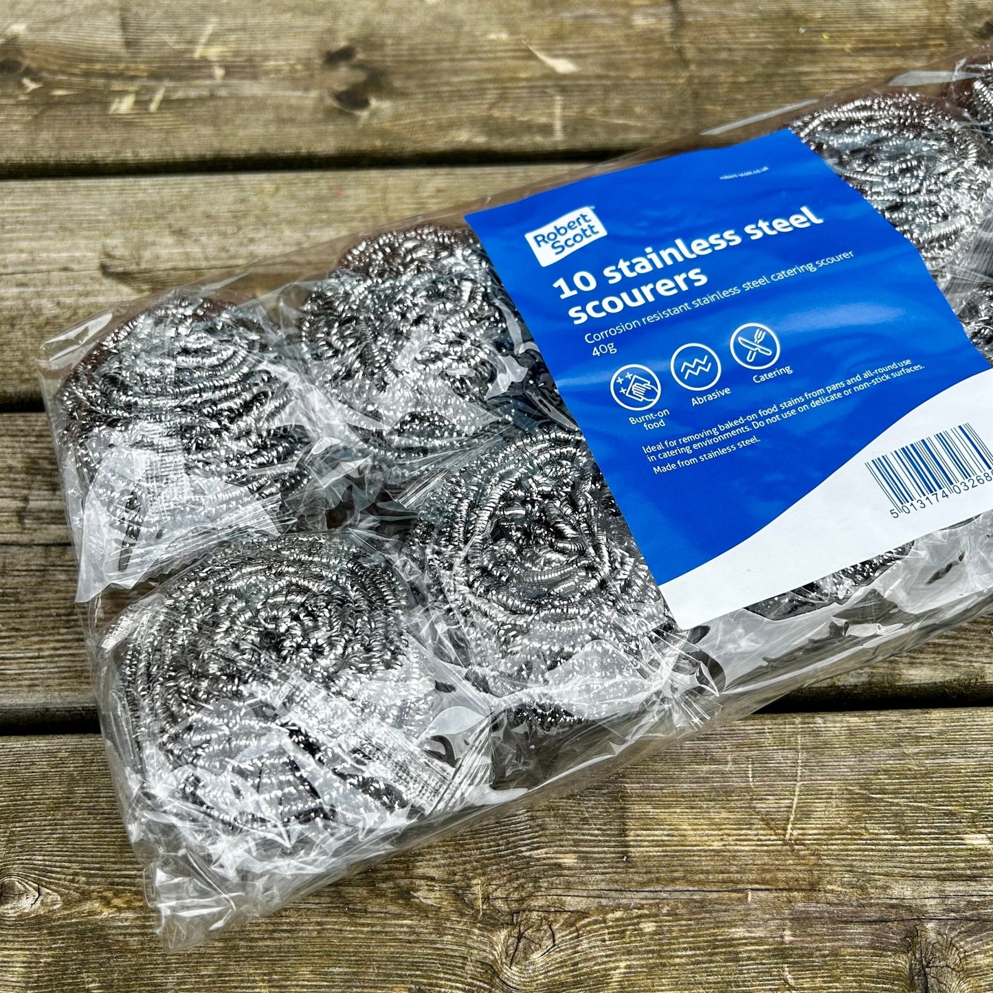 Stainless Steel Scourer - Pack of 10 - Cleaning Products UK