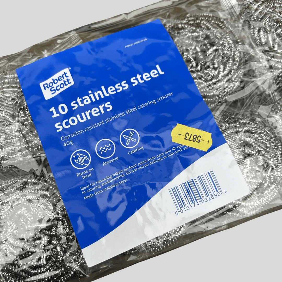Stainless Steel Scourers PK 10 - Cleaning Products UK