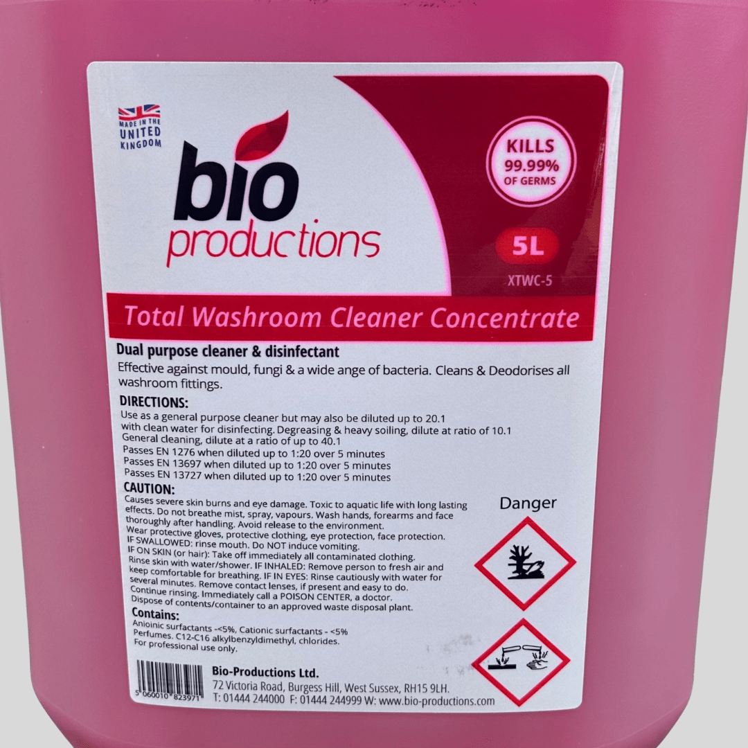 Total Washroom Sanitiser Concentrate 5L – Bio Productions - Cleaning Products UK