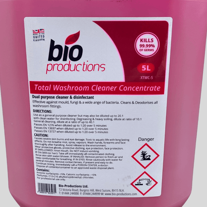 Total Washroom Sanitiser Concentrate 5L – Bio Productions - Cleaning Products UK