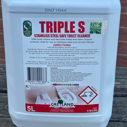 Triple Stainless Steel Safe Toilet Cleaner 5ltr - Cleaning Products UK