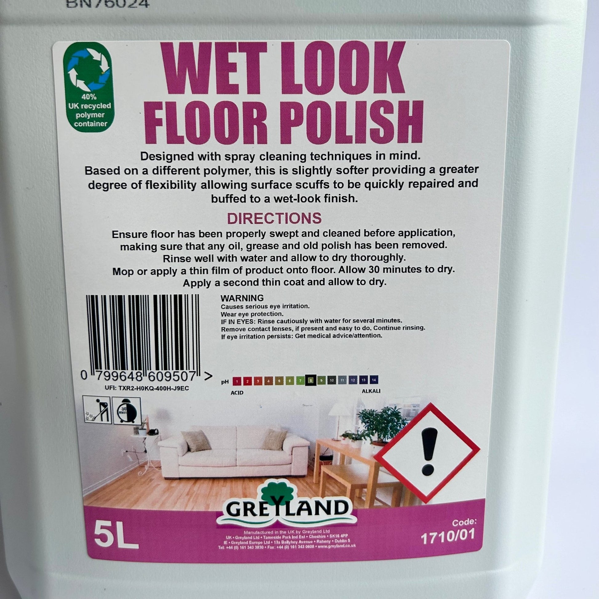 Wet Look Floor Polish 5ltr - Cleaning Products UK