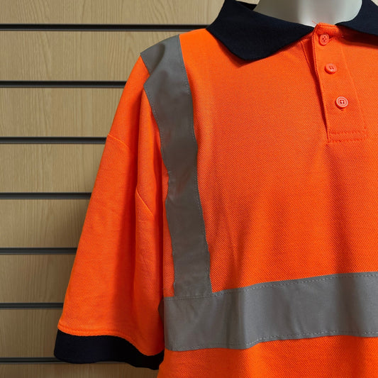 XL Orange Hi Vis Polo Shirt – UV Protection - Cleaning Products UK