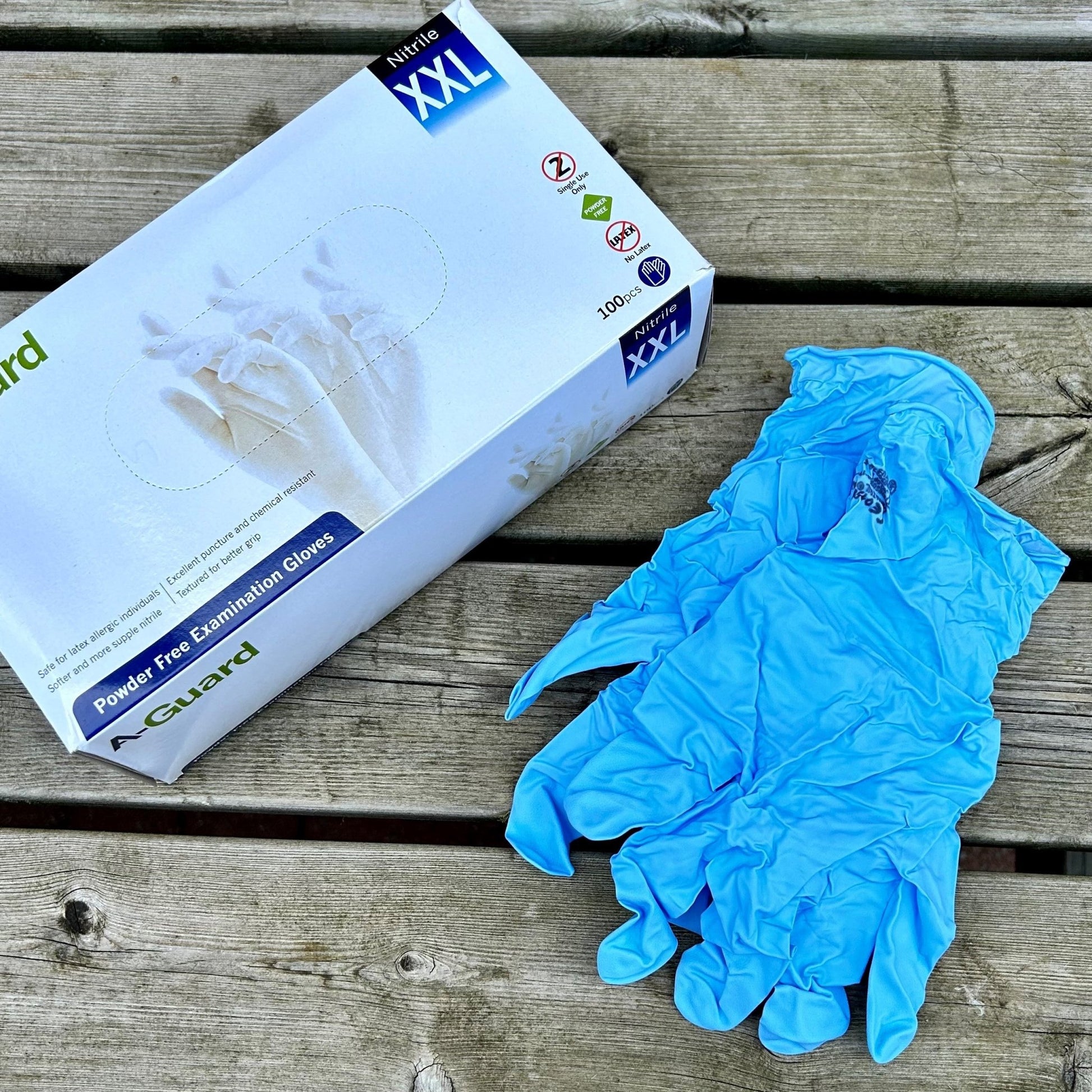 XXLarge A - Guard Nitrile Gloves PK 100 - Cleaning Products UK