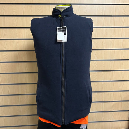 Yellow Small Hi Vis Interactive Bodywarmer – Reversible Navy Inside - Cleaning Products UK