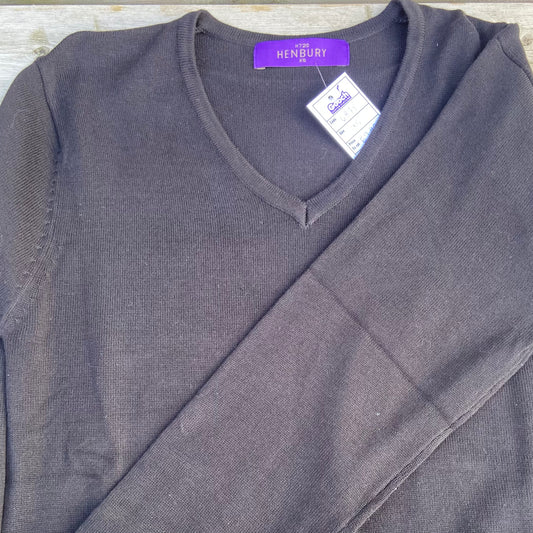 XSmall Black Vneck Sweatshirt Henbury H720