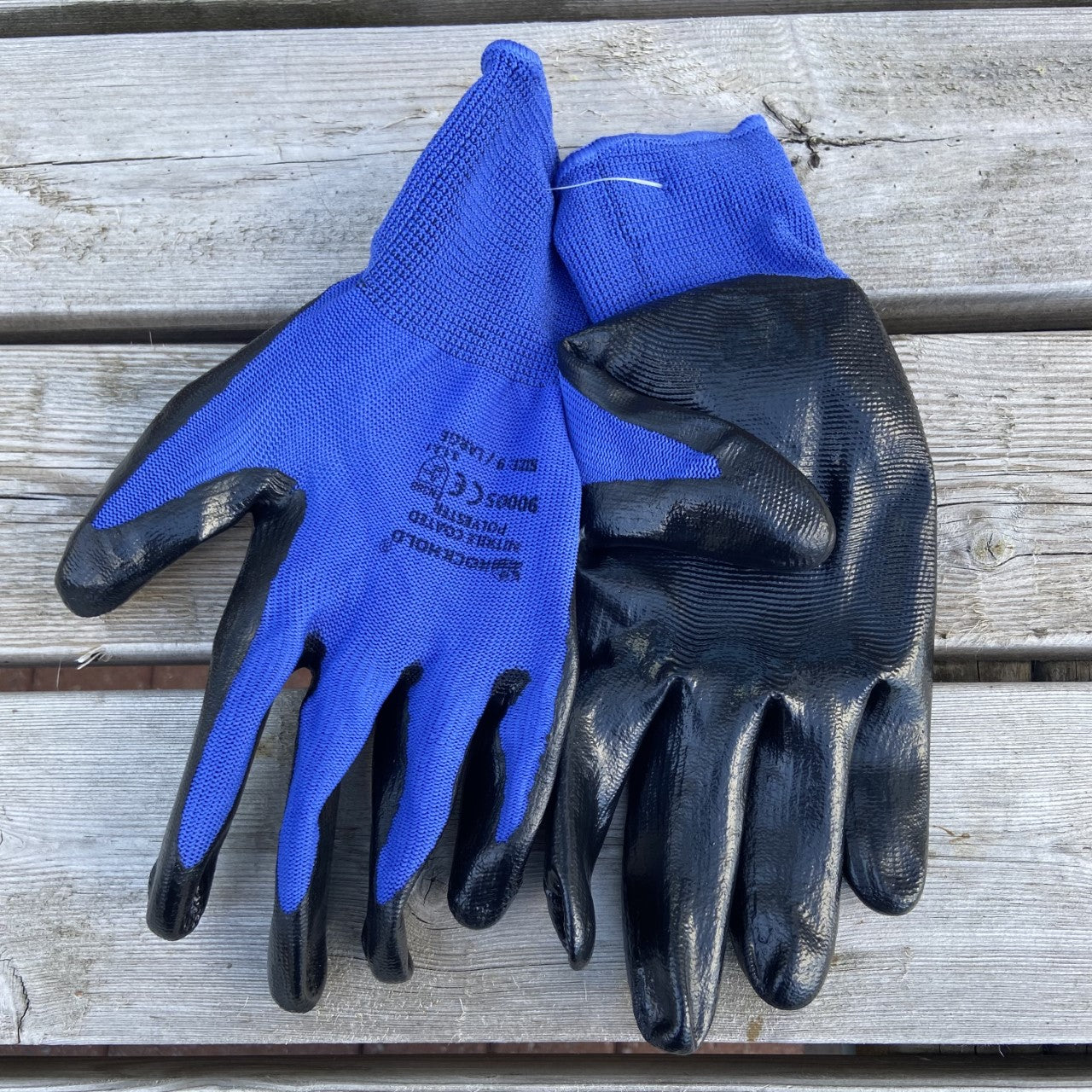 LARGE Nitrotouch Blue Nylon/Nitrile Gloves